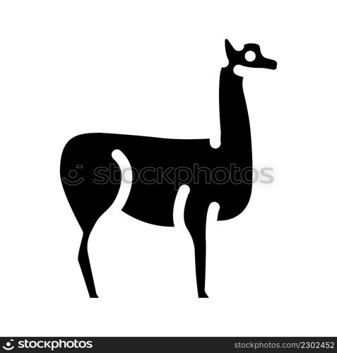 lama wild animal glyph icon vector. lama wild animal sign. isolated contour symbol black illustration. lama wild animal glyph icon vector illustration