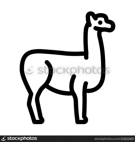 lama wild animal line icon vector. lama wild animal sign. isolated contour symbol black illustration. lama wild animal line icon vector illustration