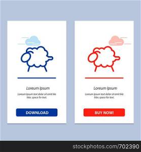Lamb, Sheep, Wool, Easter Blue and Red Download and Buy Now web Widget Card Template