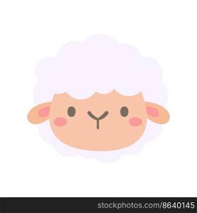 Lamb vector. cute animal face design for kids.