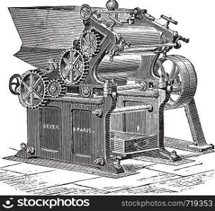 Laminator grinder, vintage engraved illustration. Industrial encyclopedia E.-O. Lami - 1875.