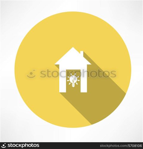 lamp and house . Flat modern style vector illustration