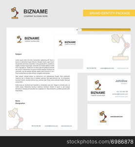 Lamp Business Letterhead, Envelope and visiting Card Design vector template