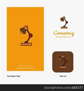 Lamp Company Logo App Icon and Splash Page Design. Creative Business App Design Elements