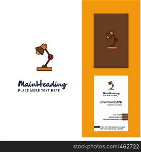 Lamp Creative Logo and business card. vertical Design Vector