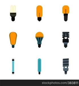 Lamp for home icons set. Flat illustration of 9 lamp for home vector icons for web. Lamp for home icons set, flat style