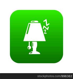 Lamp icon green vector isolated on white background. Lamp icon green vector