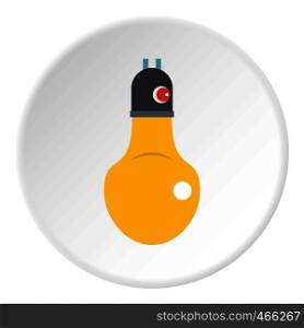 Lamp icon in flat circle isolated on white background vector illustration for web. Lamp icon circle