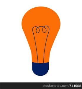 Lamp icon logo. Energy and idea symbol. Light bulb icon. Vector flat illustration isolated on white background. Lamp icon logo. Energy and idea symbol. Light bulb icon.