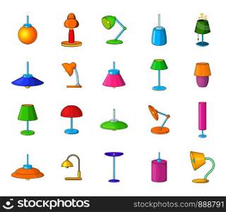 Lamp icon set. Cartoon set of lamp vector icons for your web design isolated on white background. Lamp icon set, cartoon style