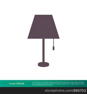 Lamp Icon Vector Logo Template Illustration Design. Vector EPS 10.