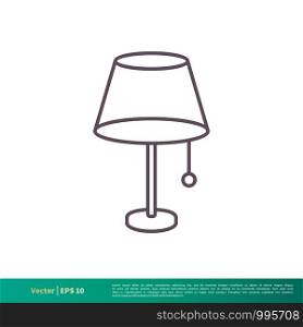 Lamp Icon Vector Logo Template Illustration Design. Vector EPS 10.