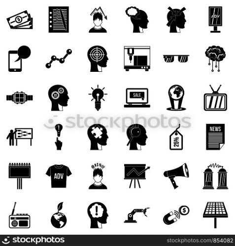 Lamp icons set. Simple style of 36 lamp vector icons for web isolated on white background. Lamp icons set, simple style
