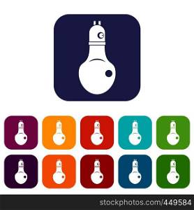 Lamp icons set vector illustration in flat style In colors red, blue, green and other. Lamp icons set flat