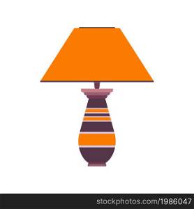 Lamp isolated on white background. Flat desk vector with light bulb table icon, lamp illustration colorful design.