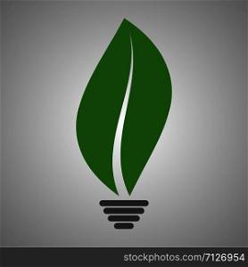 Lamp leaf style icon. Vector eps10 illustration