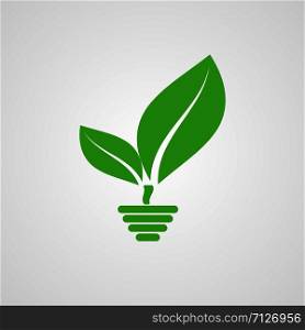 Lamp leaf style icon. Vector eps10 illustration
