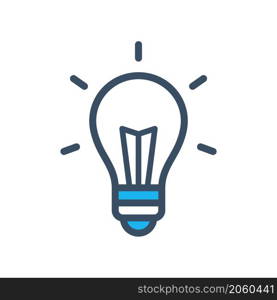 lamp light bulb flat icon vector