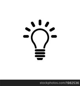 Lamp, Light Bulb, Idea. Flat Vector Icon illustration. Simple black symbol on white background. Lamp, Light Bulb, Idea sign design template for web and mobile UI element. Lamp, Light Bulb, Idea Flat Vector Icon