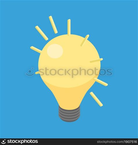 lamp light bulb isometric icon. Idea concept, solution innovative technology. Creative idea icon, vector illustration in flat design.. lamp light bulb