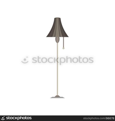 Lamp light bulb vector icon isolated furniture floor electric decor retro flat