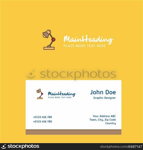 Lamp logo Design with business card template. Elegant corporate identity. - Vector
