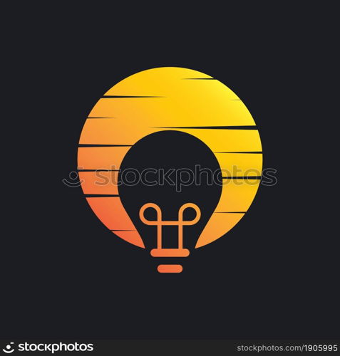 Lamp logo template icon design