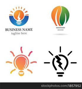 Lamp logo template icon set design