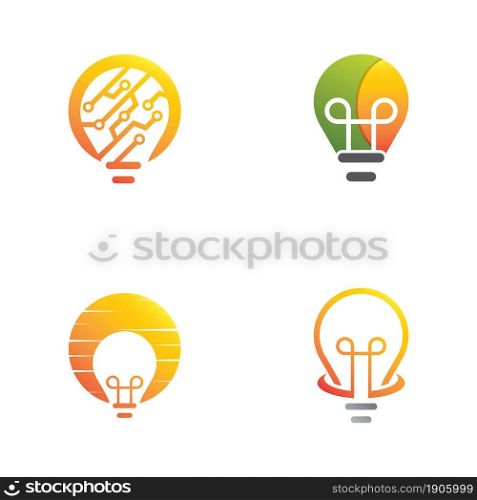 Lamp logo template icon set design