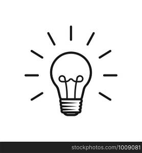 lamp outline icon on white background, vector illustration. lamp outline icon on white background, vector