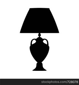Lamp Silhouette. Simple Black Design. Vector illustration.