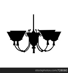 Lamp Silhouette. Simple Black Design. Vector illustration.