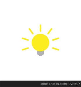 Lamp, simple bulb icon. Light concept isolated symbol in vector flat style.