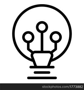 Lamp smart lightbulb icon. Outline Lamp smart lightbulb vector icon for web design isolated on white background. Lamp smart lightbulb icon, outline style