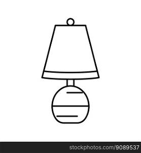 lamp table bedroom interior line icon vector. lamp table bedroom interior sign. isolated contour symbol black illustration. lamp table bedroom interior line icon vector illustration