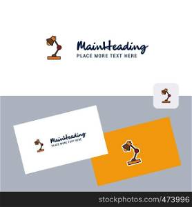 Lamp vector logotype with business card template. Elegant corporate identity. - Vector