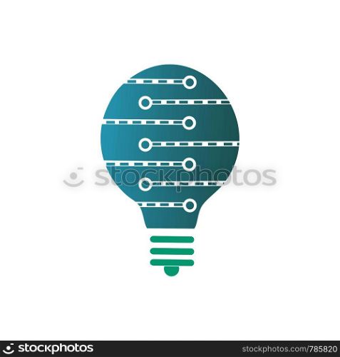 lamp with a technology logo template