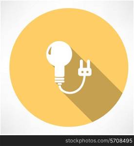 lamp with charging icon. Flat modern style vector illustration