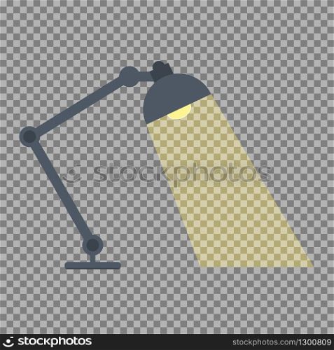 Lamp with flash on transparent background. Vector EPS 10