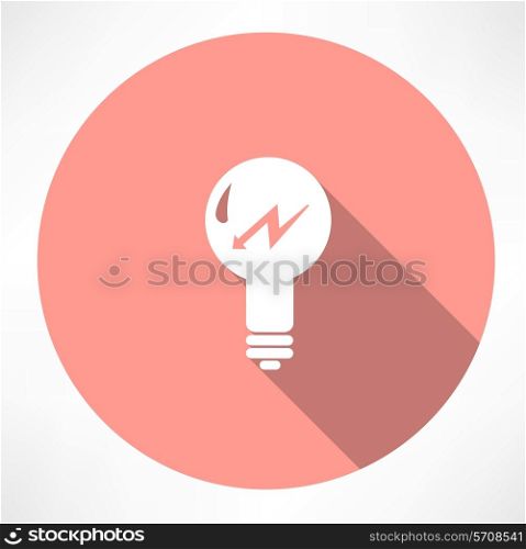 lamp with lightning icon. Flat modern style vector illustration