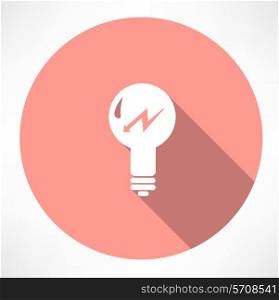 lamp with lightning icon. Flat modern style vector illustration