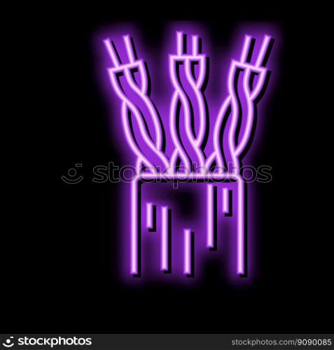 lan cable wire neon light sign vector. lan cable wire illustration. lan cable wire neon glow icon illustration