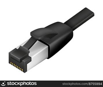 lan plug for internet transmission vector illustration isolated on white background