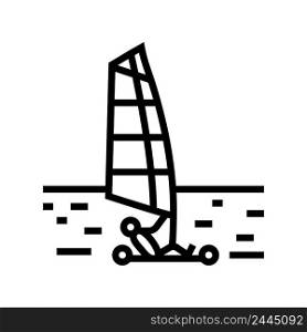 land sailing line icon vector. land sailing sign. isolated contour symbol black illustration. land sailing line icon vector illustration