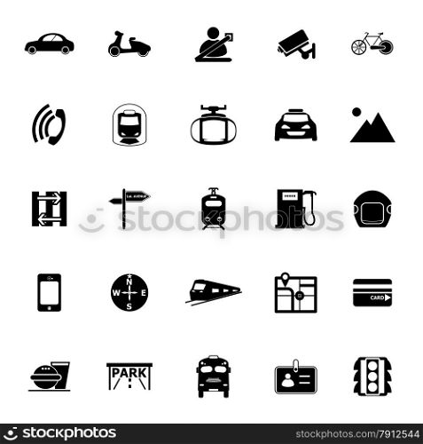 Land transport related icons on white background, stock vector