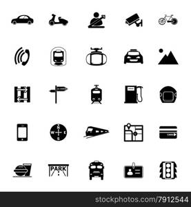 Land transport related icons on white background, stock vector