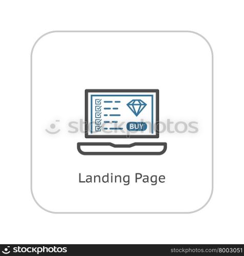 Landing Page Icon. Flat Design.. Landing Page Icon. Flat Design. Business Concept. Isolated Illustration.
