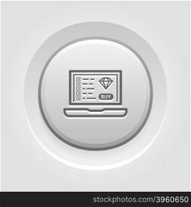 Landing Page Icon. Landing Page Icon. Business Concept. Grey Button Design