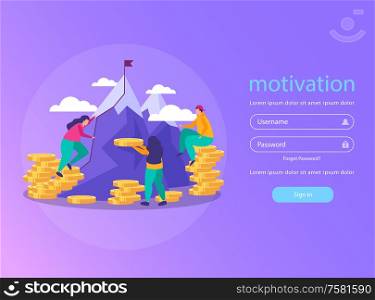 Landing page offering business gamification as instrument of increasing staff motivation flat vector illustration