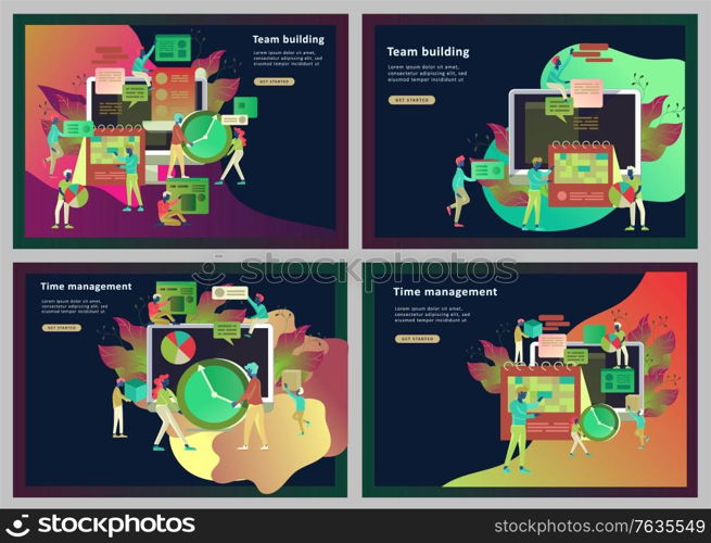 Landing page template of planning timework management people. Businnes Start Up Concept. Income and Success. Workers are studying the infographic, the analysis of evolutionary scale. Vector Business. Landing page template of planning timework management people. Businnes Start Up Concept. Income and Success. Workers are studying the infographic, the analysis of evolutionary scale. Vector